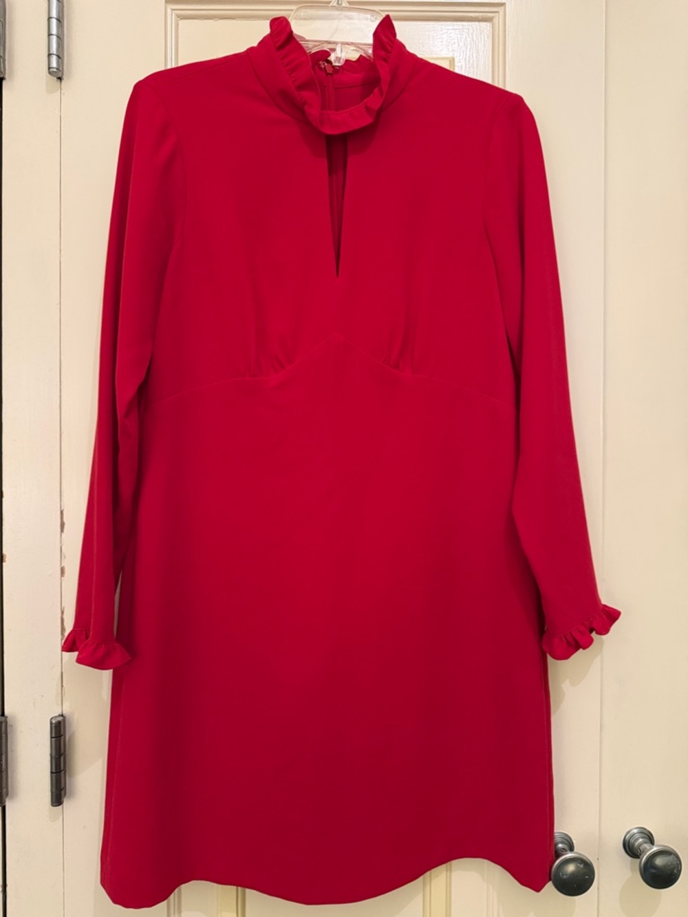 Red Ruffle-Neck Shoshanna Dress